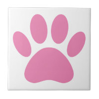 Carré Pawprint chien rose