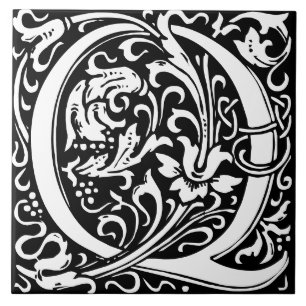 Carreau Carrelage à monogramme de lettre Q d'alphabet flor
