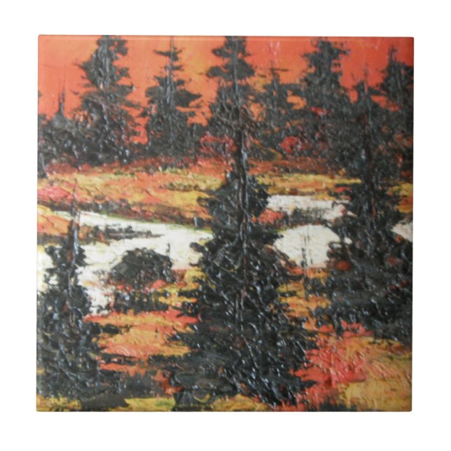 Carreau Carrelage Ann Hayes Peinture Arbre Delight (Devant)