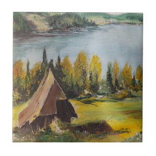 Carreau Carrelage Ann Hayes Peinture Chalet Sur Le Lac