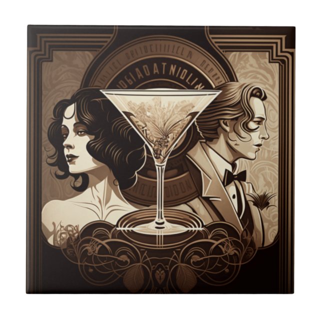 Carreau Carrelage Art déco en céramique 4,25 po x 20 Brown (Devant)