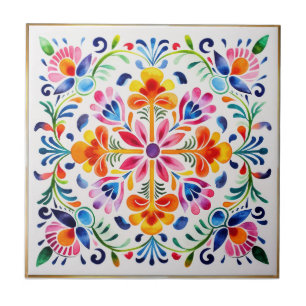 Carreau Carrelage Art Fleurs Mexicaines