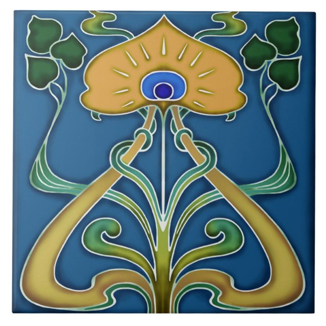 Carreau Carrelage Art nouveau cheminée décorative (Devant)