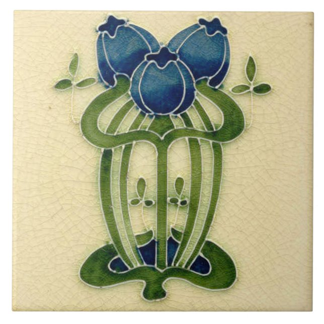 Carreau Carrelage Art nouveau cheminée décorative (Devant)