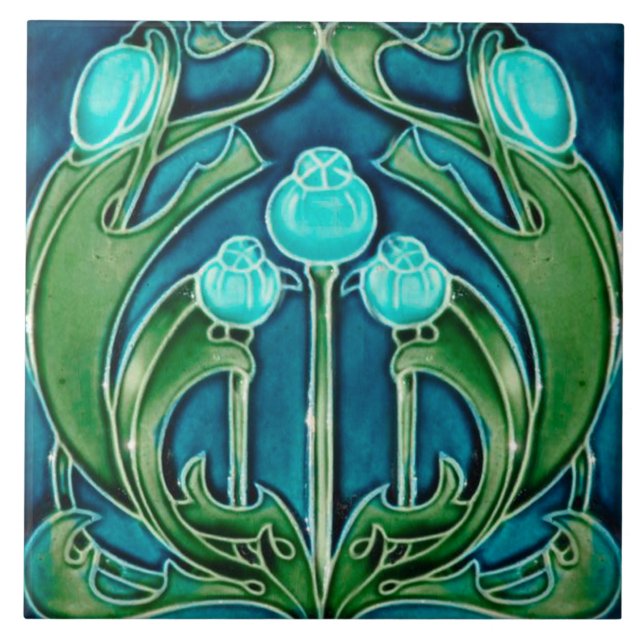 Carreau Carrelage Art nouveau cheminée décorative (Devant)