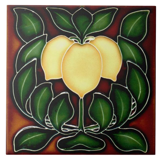 Carreau Carrelage Art nouveau cheminée décorative (Devant)