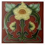 Carreau Carrelage Art Nouveau Floral en céramique vintage<br><div class="desc">Parfait pour la maison et comme un gardien. Bienvenue à tous les commentaires et photos de vos achats et en retour,  vous pourriez aider quelqu'un à faire le bon choix pour leur projet.</div>