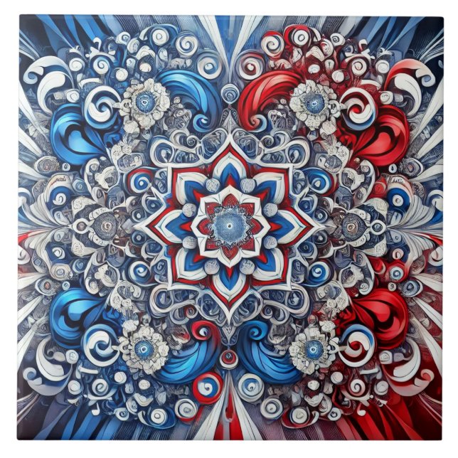 Carreau Carrelage aux couleurs françaises Design moderne (Devant)