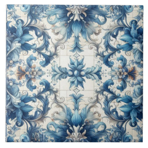 Carreau Carrelage bleu et blanc