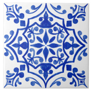 Carreau Carrelage bleu méditerranéen Motif