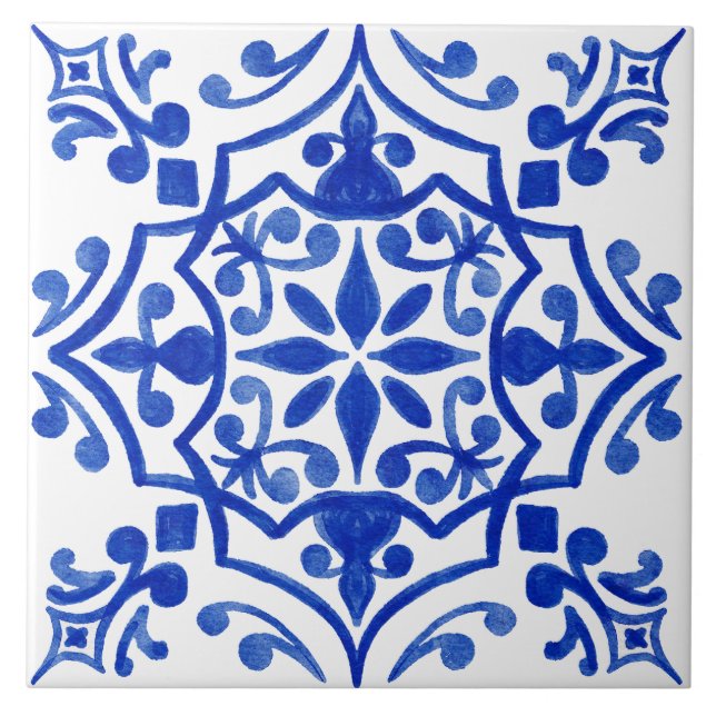 Carreau Carrelage bleu méditerranéen Motif (Devant)