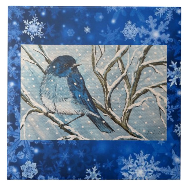 Carreau Carrelage bleu neige (Devant)