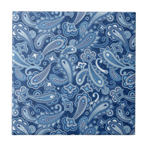 Carreau Carrelage bleu Paisley