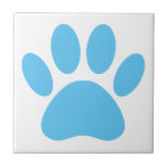 Carreau Carrelage bleu Pawprint Dog<br><div class="desc">Pawprint de chien de dessin animé en bleu. Idée décor pour la maison et les affaires liées aux chiens!</div>
