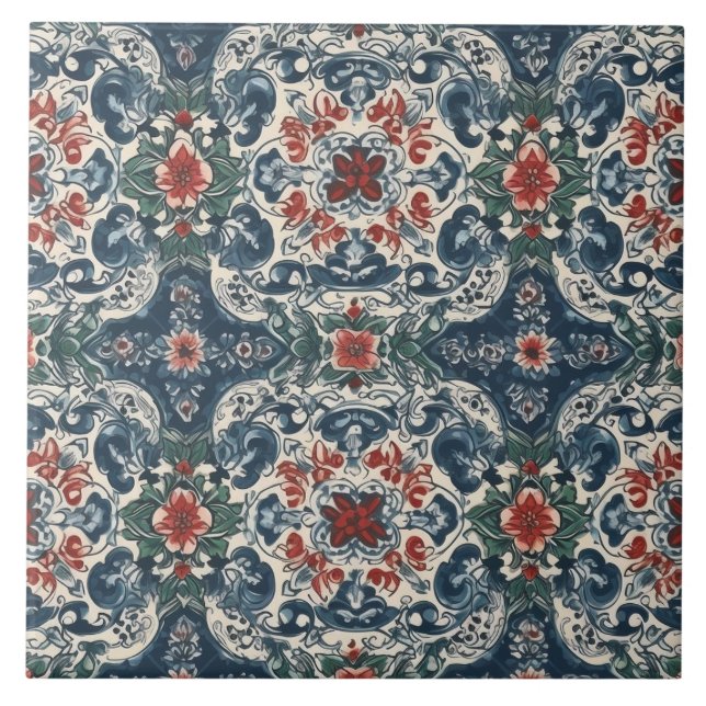 Carreau Carrelage bleu portugais pour une beauté intempore (Devant)