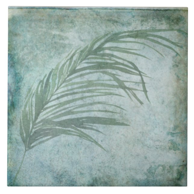 Carreau Carrelage botanique vieilli - Aqua et Bone V3 (Devant)