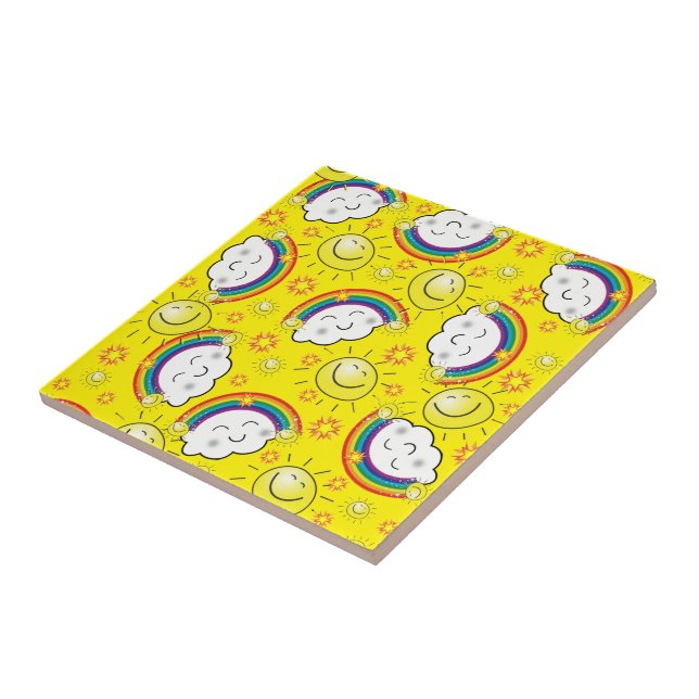 Carreau Carrelage céramique Arc-en-ciel, Soleil, Nuages, J (Côté)