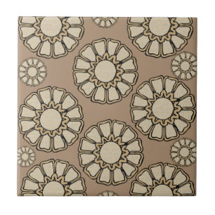 Carreau Carrelage céramique Brown Beige Circulaire Motif
