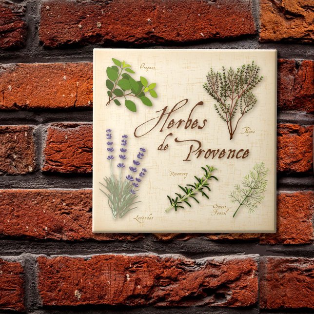Carreau Carrelage céramique Herbes de Provence (Herbes de Provence Ceramic Tile, features sweet lavender, rosemary, fennel, oregano, thyme for cooks)