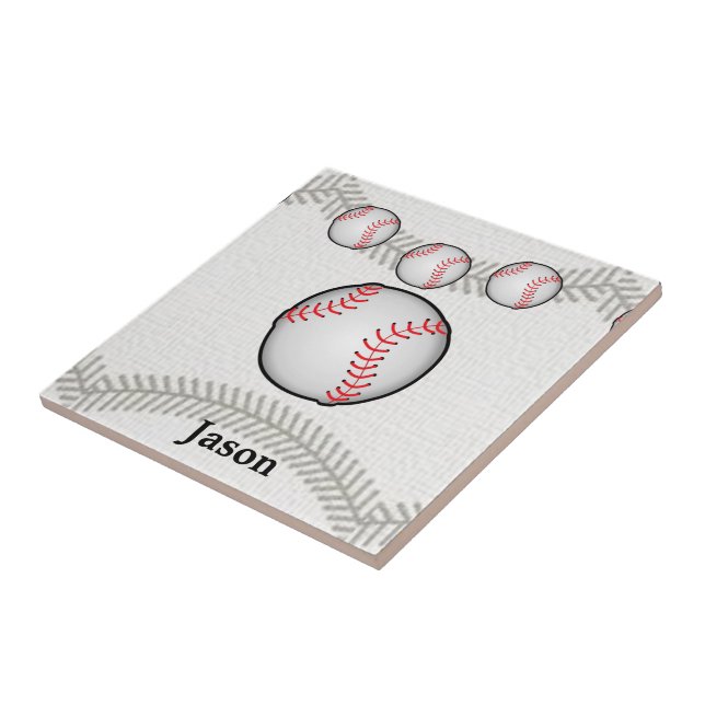 Carreau Carrelage céramique Sports de baseball blanc (Côté)