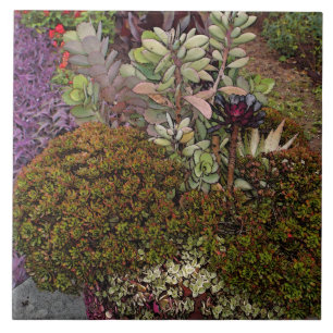 CARREAU CARRELAGE CÉRAMIQUE / TRIVET "GROUPEMENT FLORAL MI