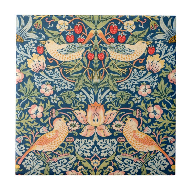 CARREAU CARRELAGE CÉRAMIQUE : WILLIAM MORRIS : STRAWBERRY  (Devant)