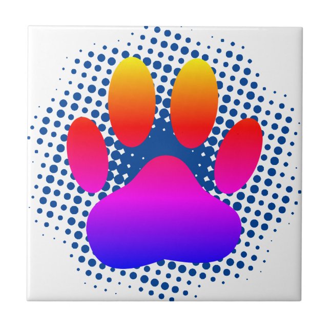 Carreau Carrelage couleur Pawprint Chien (Devant)