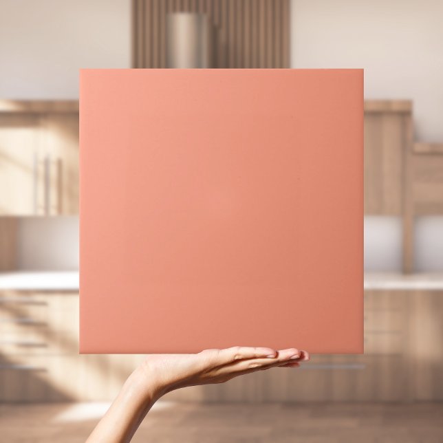 Carreau Carrelage couleur uni rose corail (Plain Coral Pink Solid Colour Tile
)