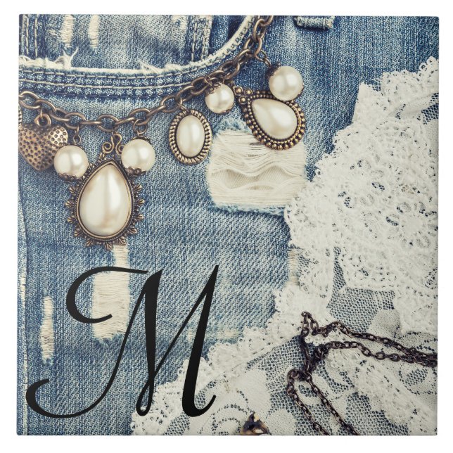 Carreau Carrelage d'affichage en dentelle victorienne Jean (Devant)