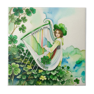 Carreau Carrelage d'art de la harpe irlandaise celtique