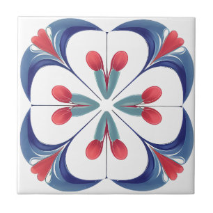 Carreau Carrelage d'art en céramique Iznik Tulip Motif