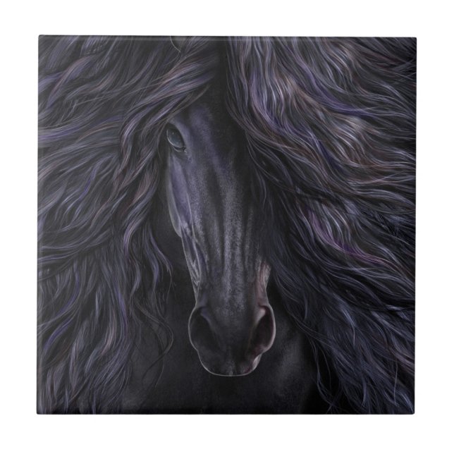 Carreau Carrelage d'art magique noir (Devant)