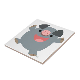 Carreau Carrelage de cochon gonflable en caricature