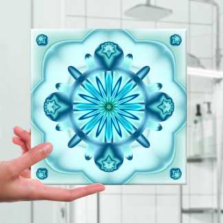 Carreau Carrelage de conception découpée bleu turquoise d'