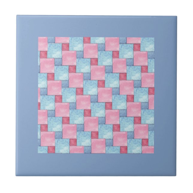 Carreau Carrelage de conception en Patchwork, Rose, Blues (Devant)