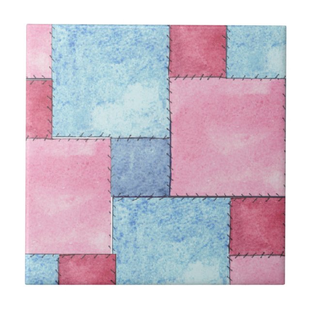 Carreau Carrelage de conception en Patchwork, Rose, Blues (Devant)