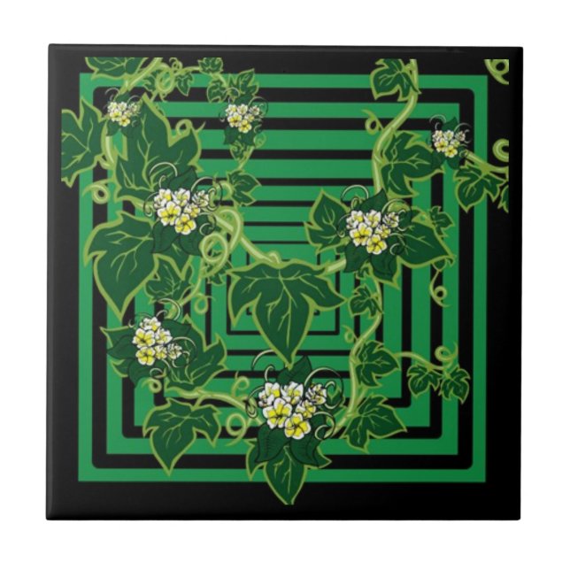 Carreau Carrelage de Flore carré vert (Devant)