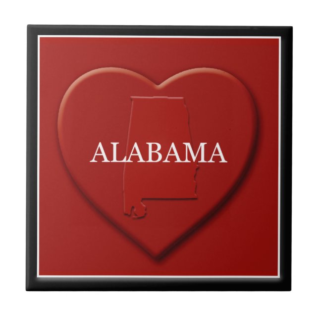 Carreau Carrelage de la carte cardiaque de l'Alabama (Devant)