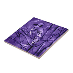 Carreau Carrelage de marbre avec Blue Jay Bird Art Abstrai