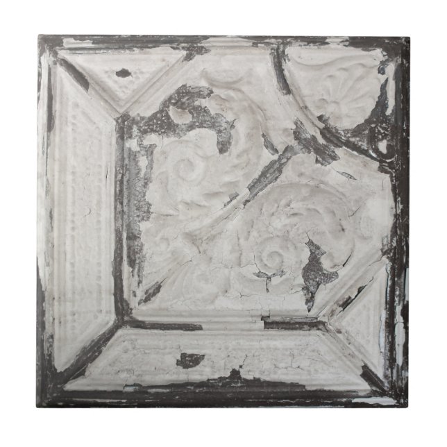 Carreau Carrelage de plafond peint blanc d'antiquité (Devant)