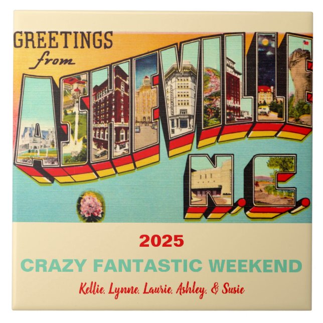 Carreau Carrelage de souvenir d'Asheville Caroline du Nord (Devant)