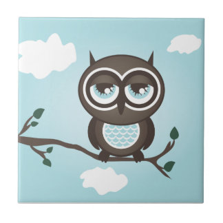 Carreau Carrelage de Trivet de Chouette Bleue