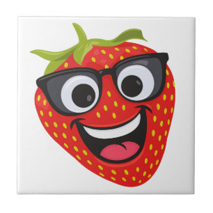 Carreau Carrelage décoratif en céramique fraise amusant