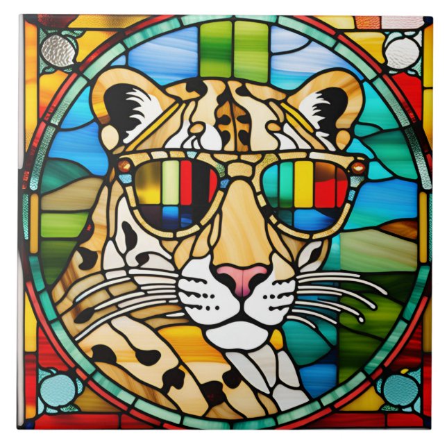 Carreau Carrelage décoratif en verre léopard (Devant)