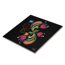 Carrelage décoratif style art populaire scandinave