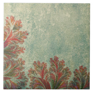 Carreau Carrelage décoratif vintage Duo : vert et rouge