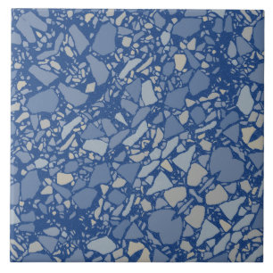 Carreau Carrelage d'effet bleu Terrazzo de la marine moder