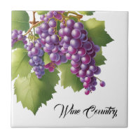 Carrelage d'impression de raisins de campagne