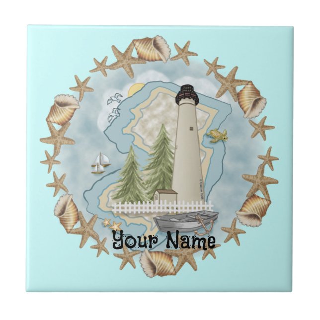 Carreau Carrelage du phare de New Jersey Shells (Devant)