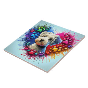 Carreau Carrelage Empreinte de patte artistique montrant l